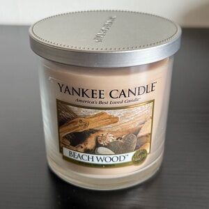 NEW Yankee Candle Soft Peach Jar Candle with Cream Lid - Beach Wood